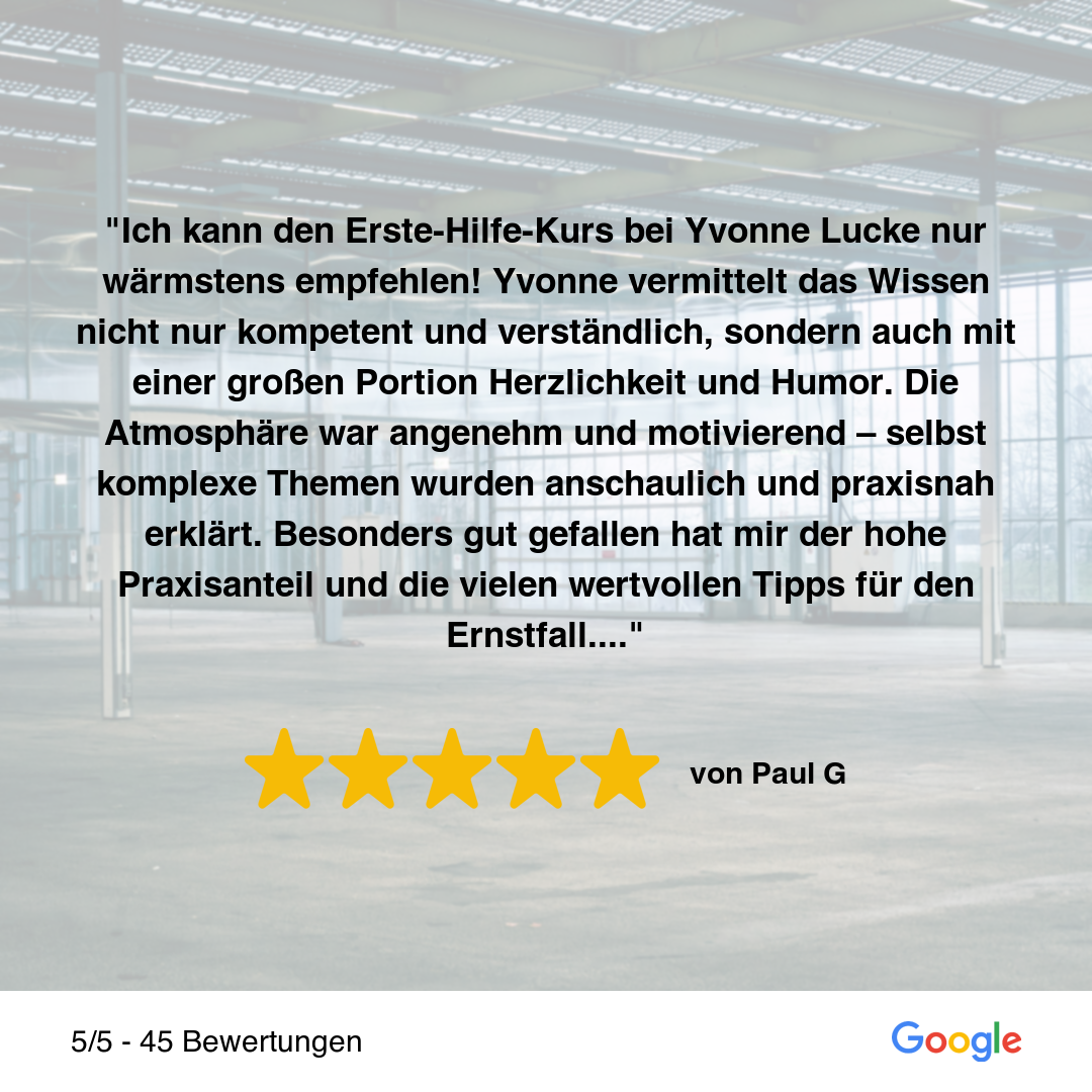 Feedback von Paul G. zur Erste-Hilfe-Ausbildung