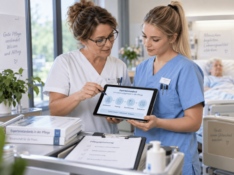 Team bespricht einen Fall anhand des Expertenstandards Schmerz
