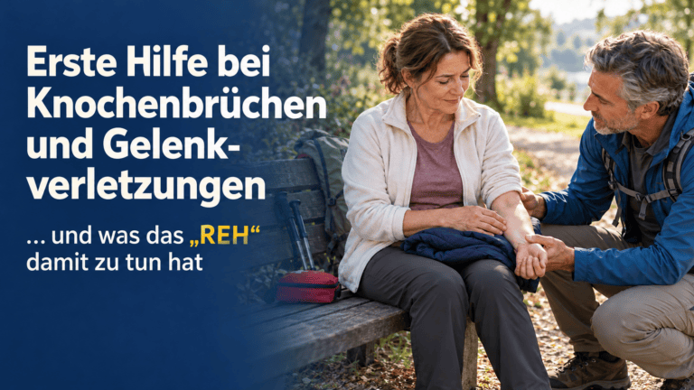 Mann hilft Frau mit Armverletzung